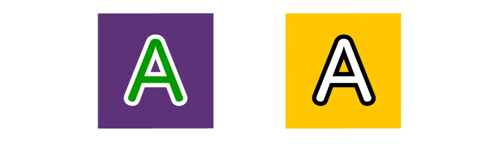 文字の縁取りに無彩色を使用した例