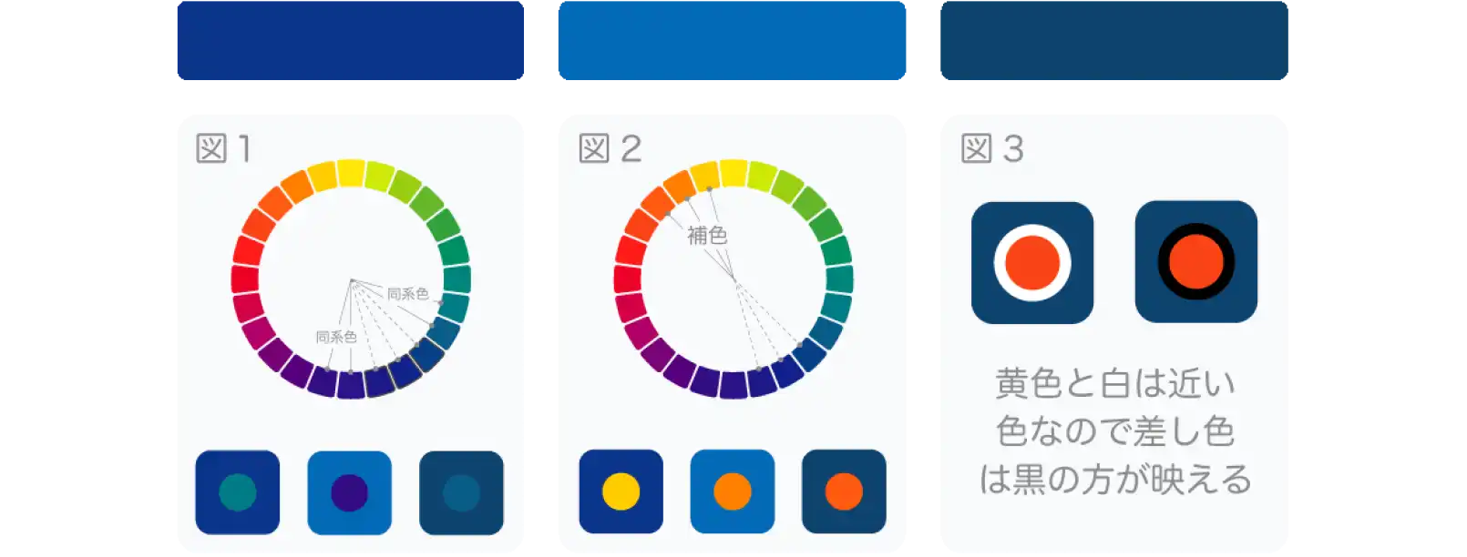 青系のグッズとの配色