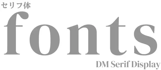 セリフ体のフォントで書かれている文字