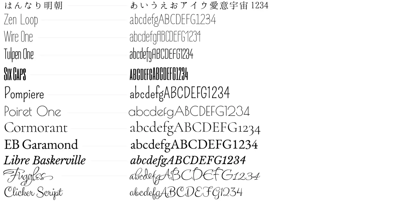 AirPriのアプリの中にあるオシャレなフォントの例
