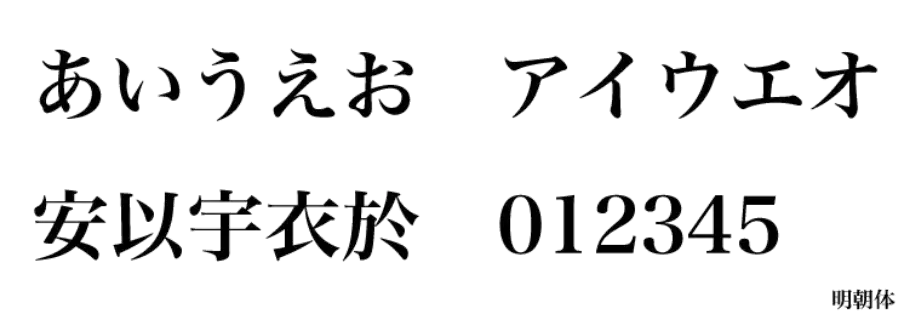 AirPriにも用意されている明朝体というフォント