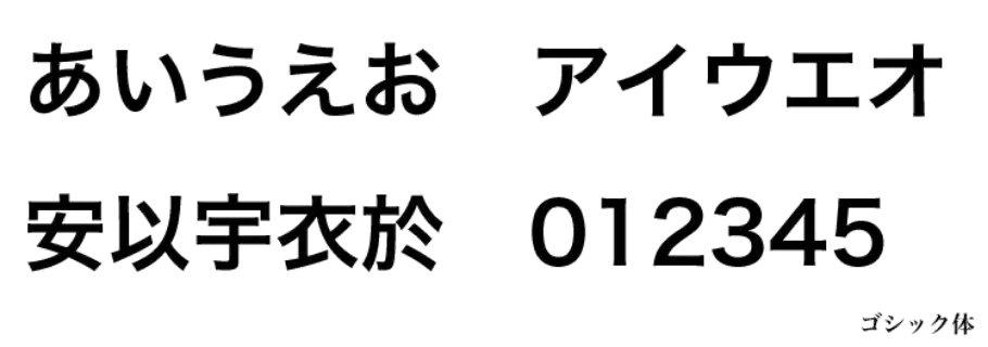 AirPriにも用意されているゴシック体というフォント