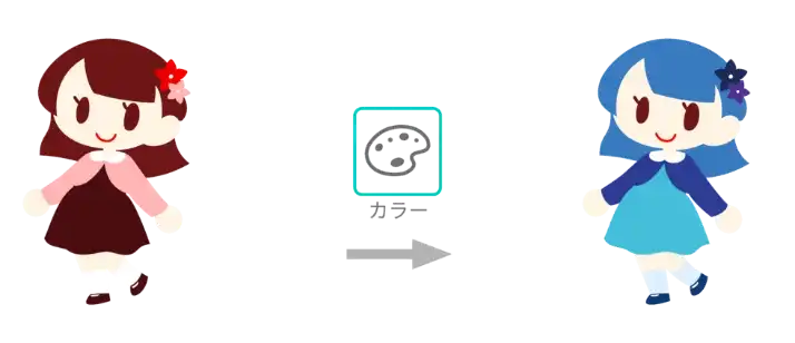 AirPriはイラストの色を自由に変えることができる