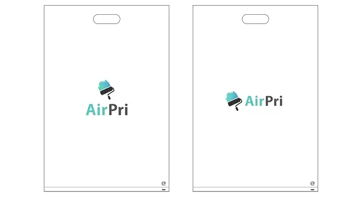 AirPriでオリジナルポリ袋を作った時のデザイン（真ん中に配置）