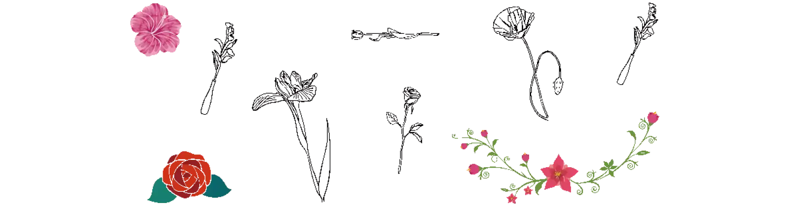 AirPriにある花のデザインのタトゥーシール