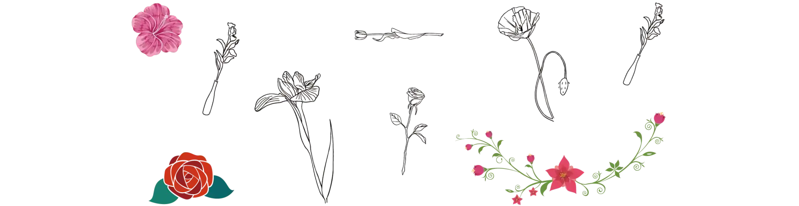 AirPriにある花のデザインのタトゥーシール