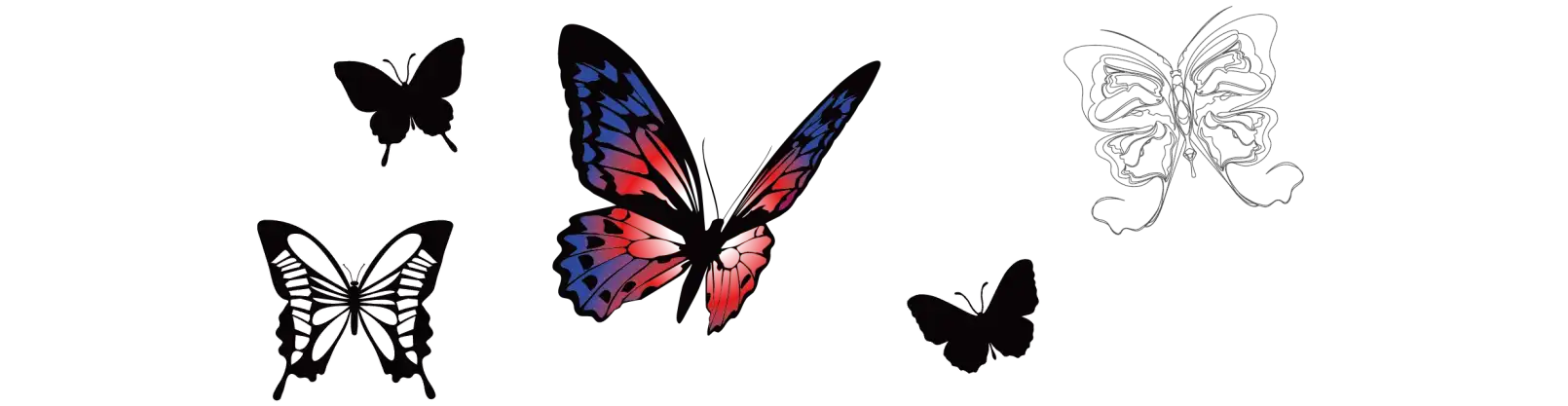 AirPriにある蝶のデザインのタトゥーシール