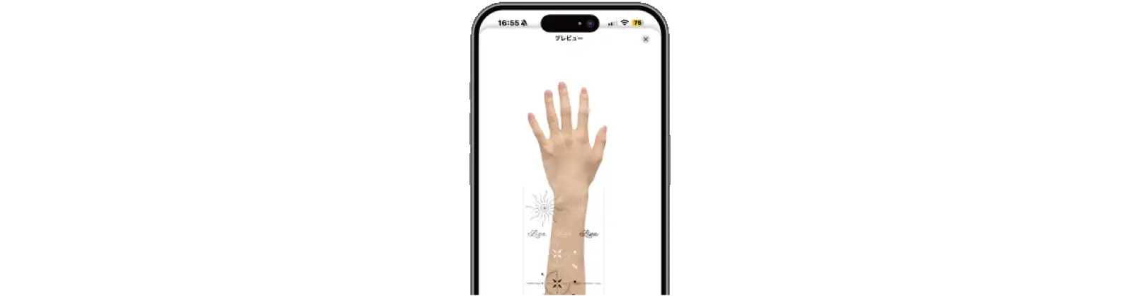 AirPriはタトゥーシールを貼った感じをプレビューで確認できる