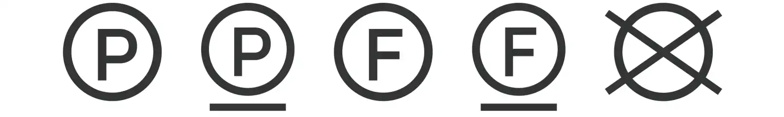 Tシャツなどに付いているドライクリーニングに関するマーク