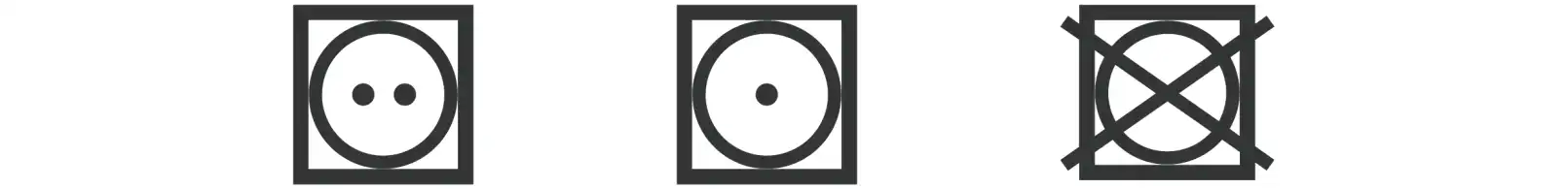 Tシャツなどに付いている乾燥機の使用に関する洗濯表示マーク